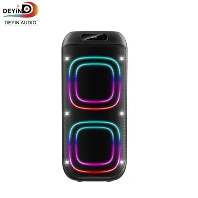 Speaker BT Karaoke Nirkabel Profesional Stereo Bass Dalam Woofer Subwoofer HIFI Lampu LED Speaker DJ Pesta